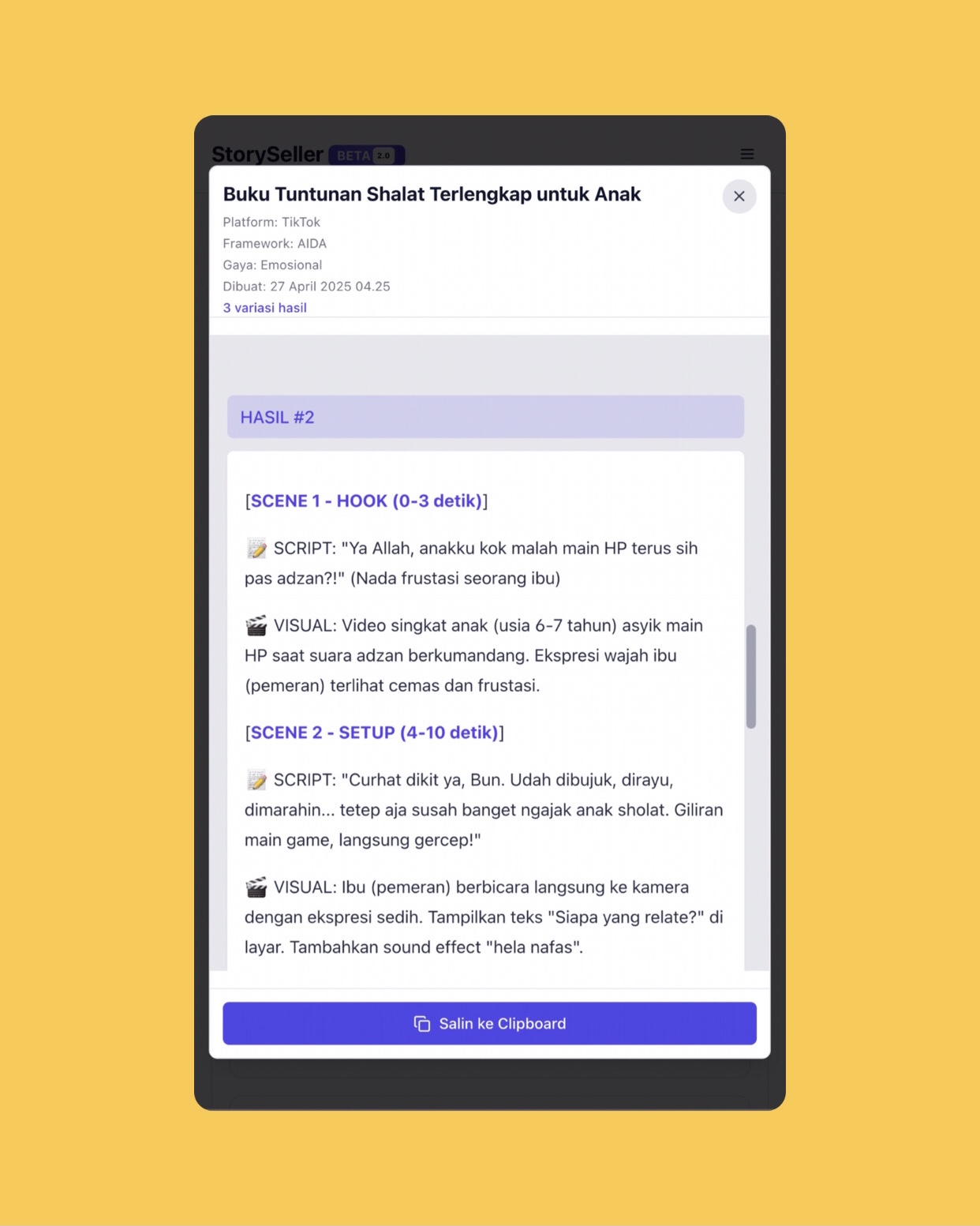 Contoh Draf TikTok